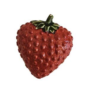 Vintage Enamel Strawberry Collectible Brooch